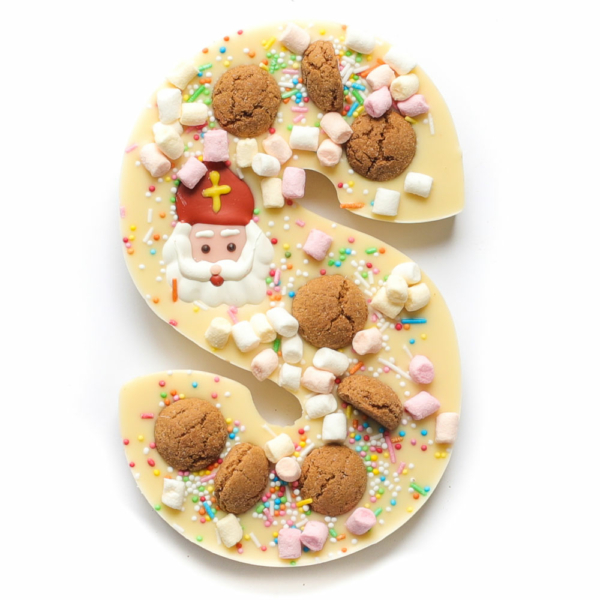 chocoladeletter met confetti
