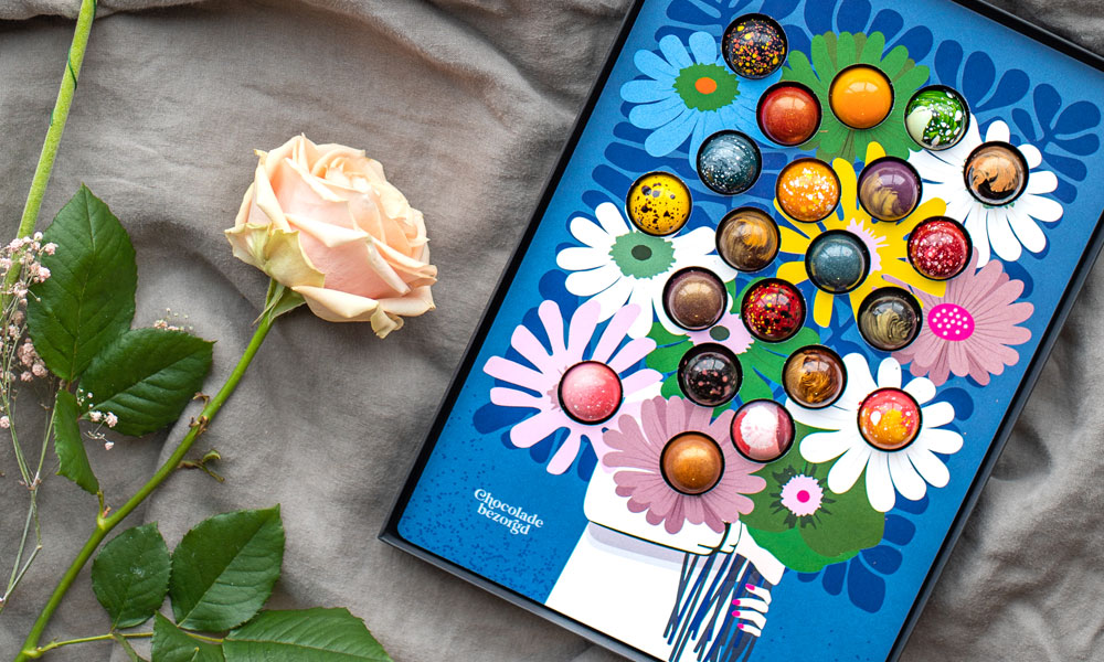 beterschap bloemen en chocolade