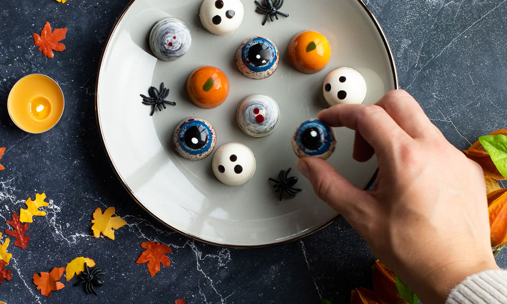 vier halloween met chocolade