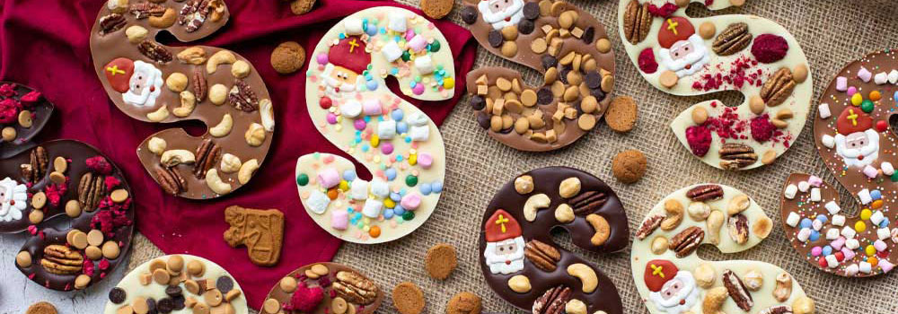 handgemaakte chocoladeletters met logo