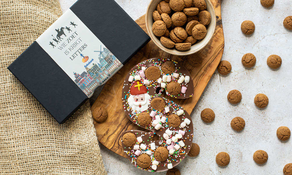 chocoladeletters met logo