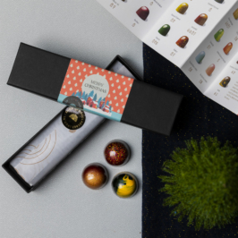 kerst bonbons 5 stuks met rode kerstwikkel - totaal
