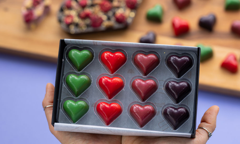 handgemaakte chocolade hartjes bonbons