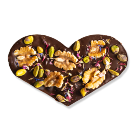 vegan chocoladehart met noten