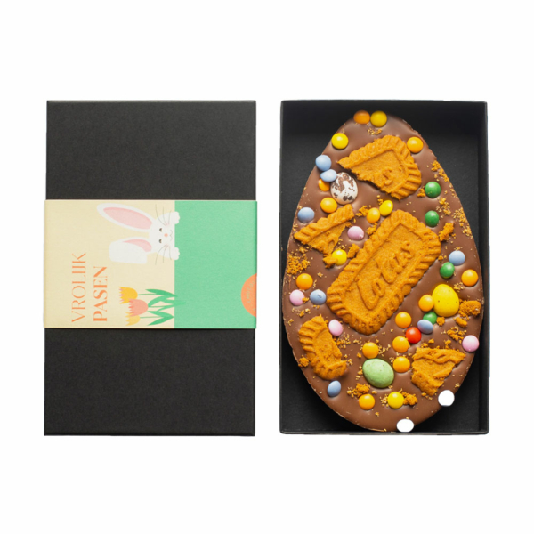 chocolade paasei met lotuskoekjes