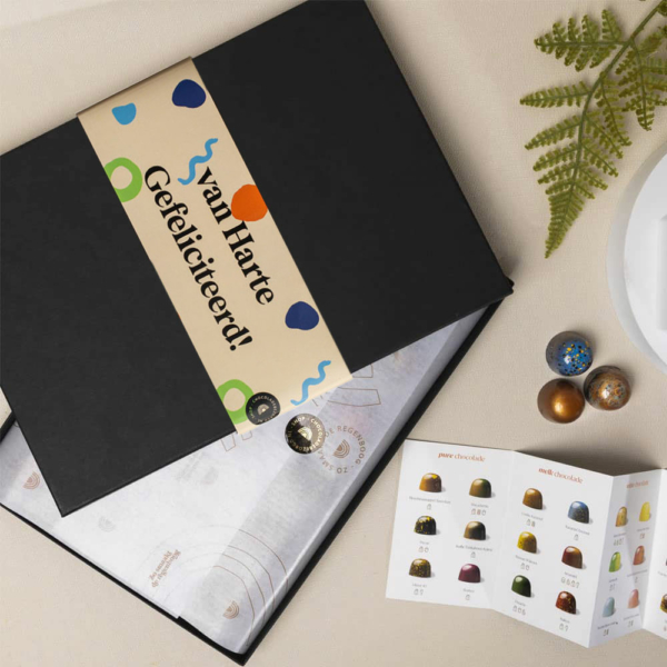 chocolade felicitatie 35 bonbons luxe verpakt