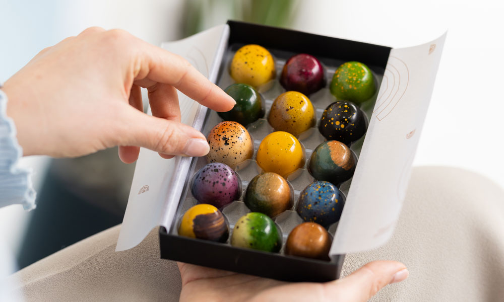 ambachtelijke bonbons voor pasen