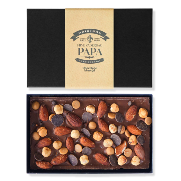 vaderdag cadeau gevulde chocoladereep amandel