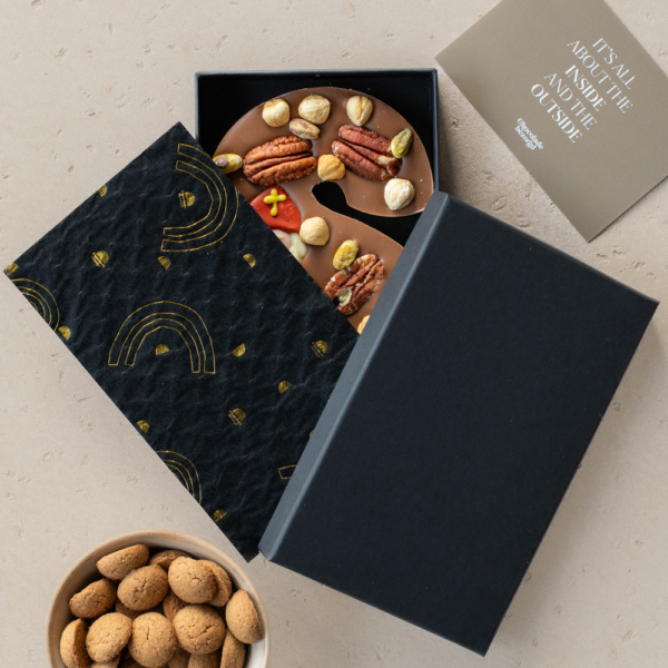 ambachtelijke chocoladeletter luxe verpakt