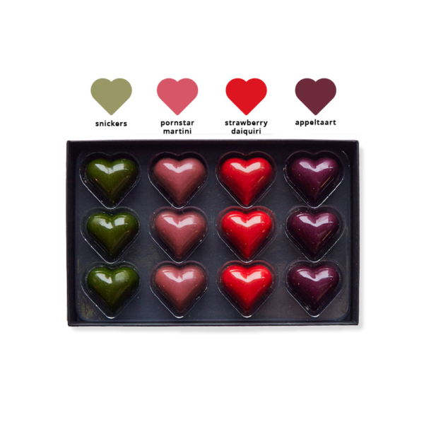 12 hartjes bonbons smaken