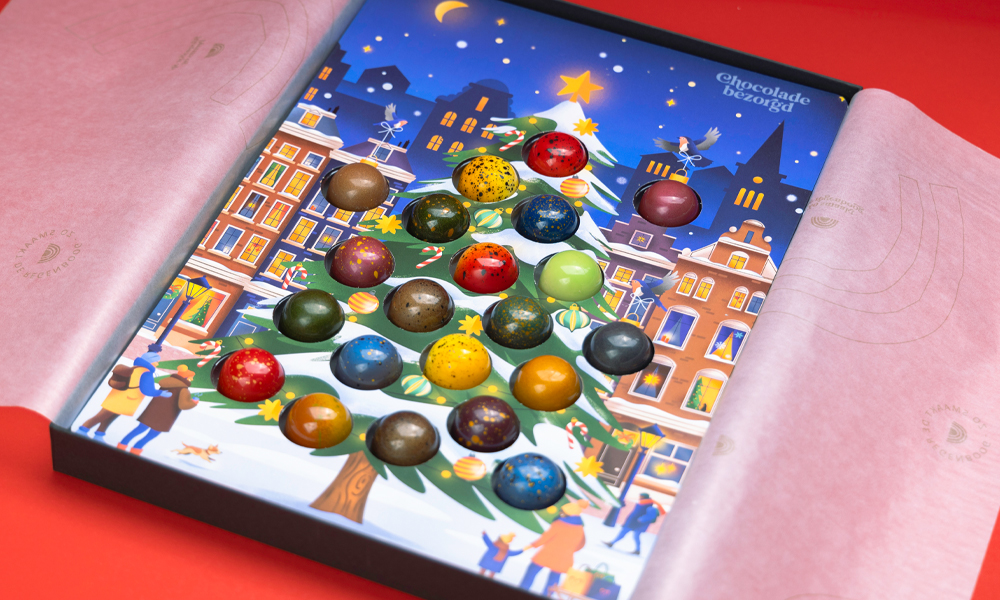 kerst chocolade chocolade kerstboom met bonbons