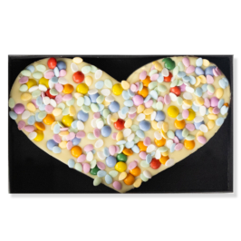 chocoladehart witte chocolade verjaardag