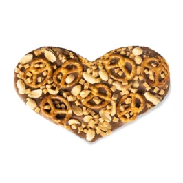 Chocoladehart - Pinda, pretzel & fudge