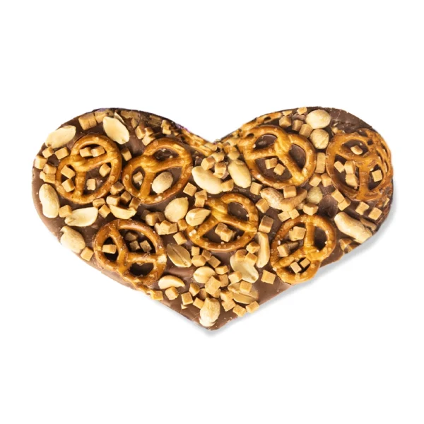 Chocoladehart - Pinda, pretzel & fudge