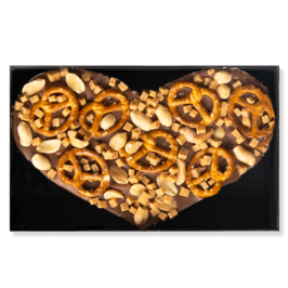 chocoladehart pretzel pinda fudge