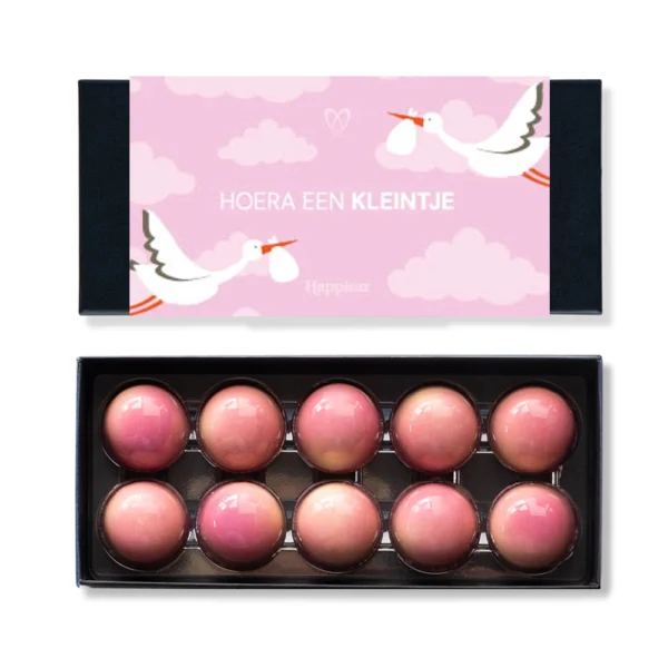 roze geboorte chocolade 10 stuks