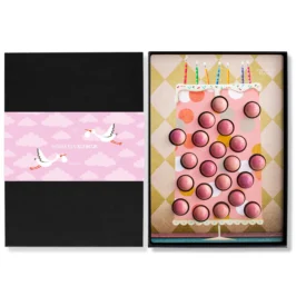 Geboorte bonbons taart roze